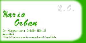 mario orban business card